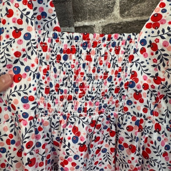 Draper James Maddie Babydoll Dress in Berry Print white red floral mini - Picture 14 of 14